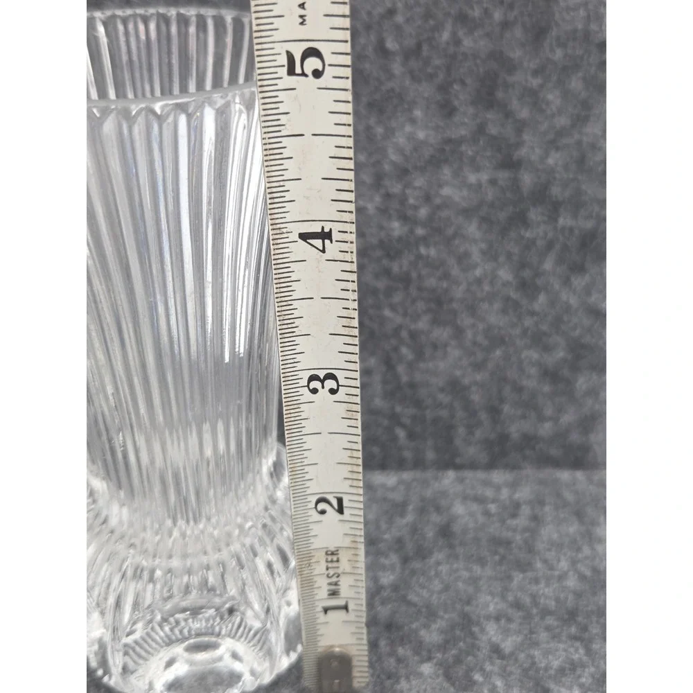 Lot Of 3 Hand Cut Lead Crystal Bud Vases Toothpick Holders VTG 1970's Thumbprint